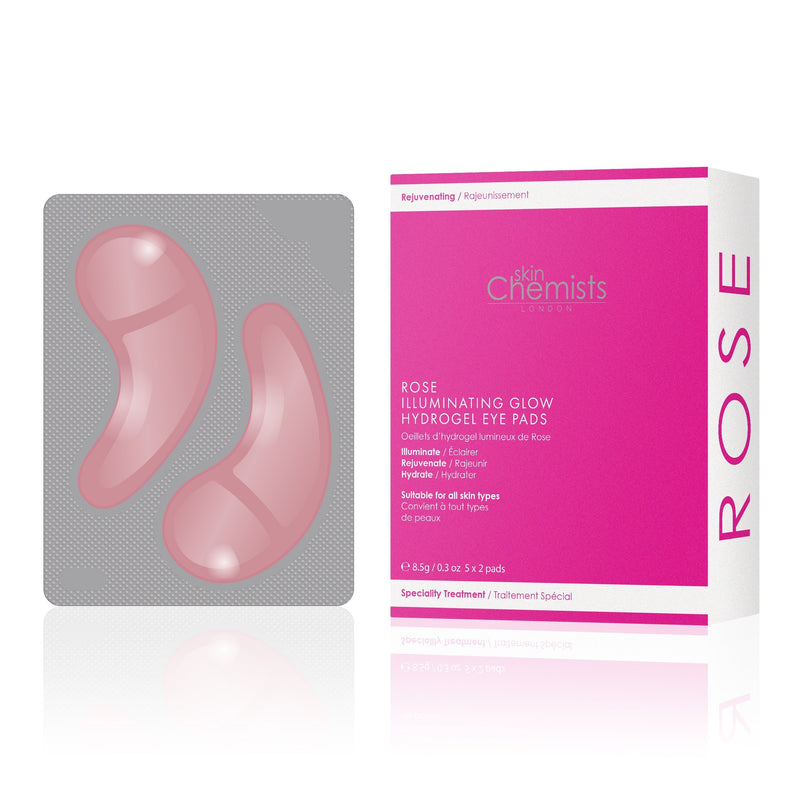 Rose Illuminating Glow Instant Hydrogel Eye Pads (Pack of 5) - Skin Chemists